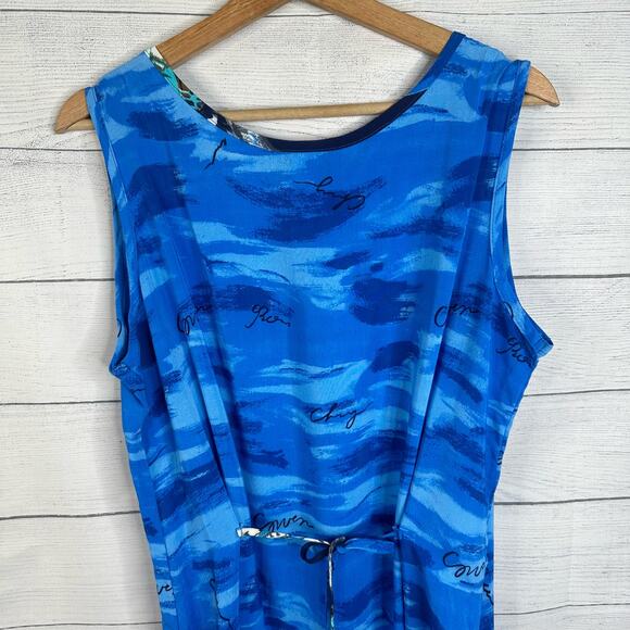 VTG California Crush Size Large Maxi Dress Set Cafe Beachy 90s Retro Artsy - Picture 10 of 14